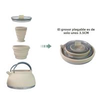 Kettle De Silicona 1.5L Con Manija Collapsible Para Camping Y Montañismo Con Fondo De Acero Inoxidable Taza De Agua Desplegable De 1L - details 7