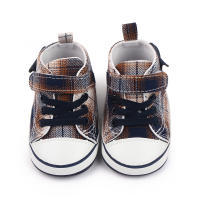 Zapatillas De Lona Para Bebé Primera Caminata Suave Algodón Moda Casual Zapatillas De Pre-walking Para Niños Y Niñas 0-6-12 Meses Azul/Negro/Rosa - details 6