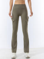 Pantalones De Yoga Para Mujer Con Multípocket Fitness Estilo De Moda Cintura Elástica Terciopelo De Pêche Terciopelo De Pêche Estirable Terciopelo De Pêche Terciopelo De Pêche Ajustado Para Primavera - details 4