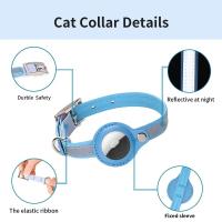 Collar Ajustable De Cuero Para Mascotas Con Protección Anti-Perdida Reflectante Para Apple Airtag Rastreador De Localización Para Perros Y Gatos - details 6