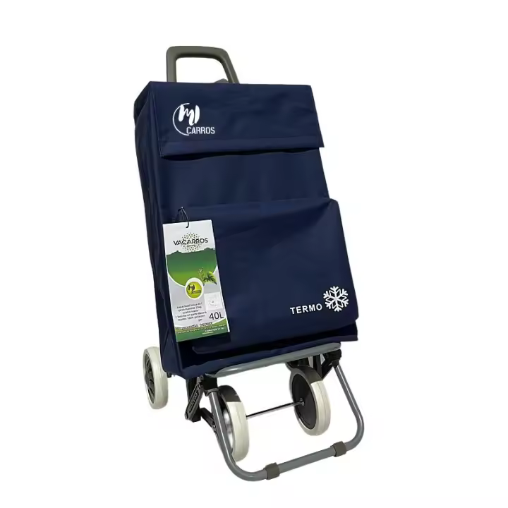 Mi Carros Carrito de Compra Plegable [Carro Carrito] Ligero Bolsa Termo 90x30x39cm , Resistente, Plegable, con 4 Ruedas Resistentes, para la Compra de Alimentos, Capacidad de Carga 40 Litros - 1