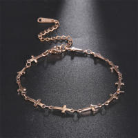 Pulsera De Tobillo De Acero Inoxidable Color Oro Con Cruz Y Pendón Egipcio Para Mujer Joyería De Playa Regalo Anillo De Pie - details 1