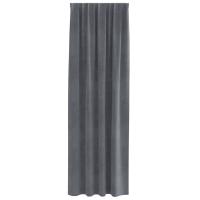 Cortinas Opacas vidaXL con Cinta Superior 2 pcs de Terciopelo Gris Claro - details 2