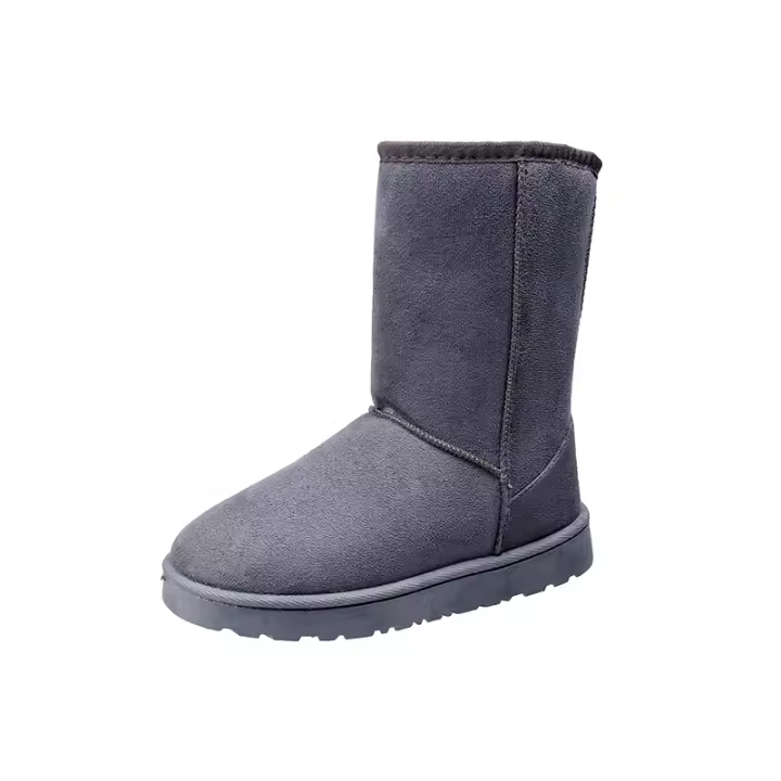 Botas De Nieve Versátiles Y Cálidas Para Mujer Color Sólido Mediano Non-slip Suela De Goma Cómodas Y Duraderas Para Invierno - 1