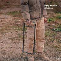 Estante Plegable Para Basura De Cocina Y Exterior Soporte De Bolsa De Plástico Mango De Madera Y Acero Inoxidable - details 3