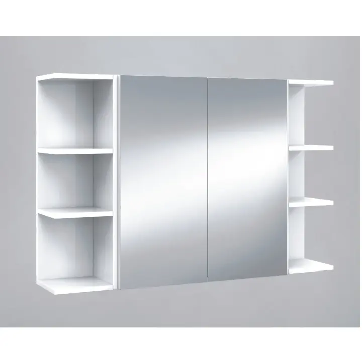 Meimon Conjunto de Camerino y Rinconero para Baño, camerino con espejo de doble puerta y un módulo rinconero con estantes fijos - 1