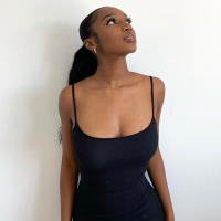 Vestido De Manga Spaghetti Estilizado Y2K Para Mujer Estilo Casual Coreano Y Japonés Sin Cuello Con Suspensión Vestido Largo Hasta La Rodilla - details 21