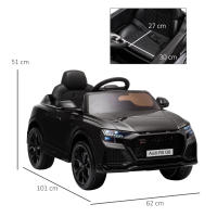 HOMCOM Coche Eléctrico Infantil +3 Años Licencia Audi RS Q8 con Batería 6V 2 Motores Mando a Distancia Música MP3 Bocina y Luces Velocidad Máx. 3km/h 101x62x51 cm Rosa/Negro - details 2