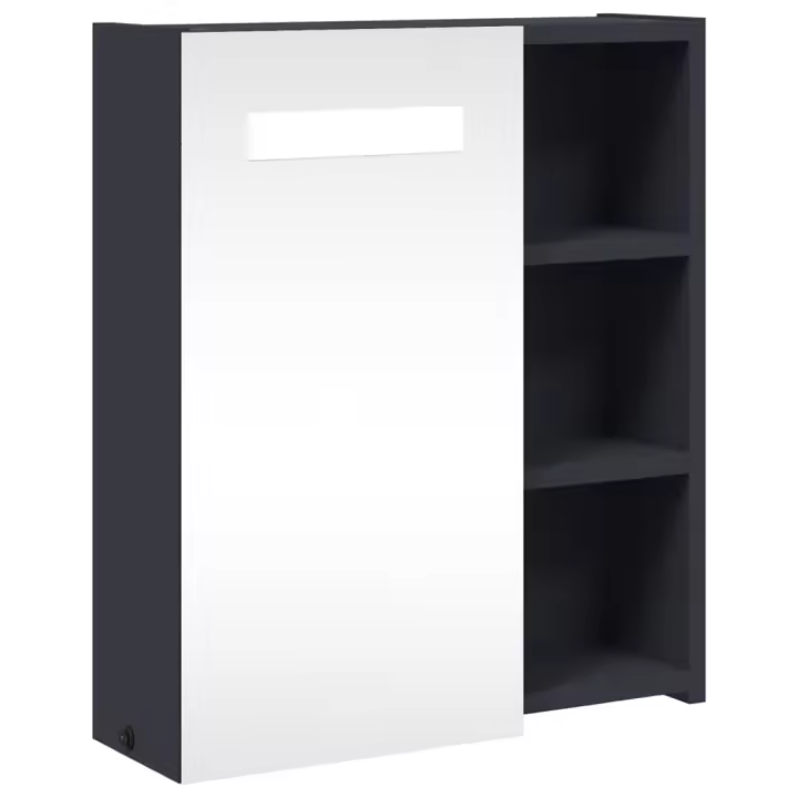 ¿Mueble de BA? O WITH Espejo y Luz LED gris 45x13x52 cm - 1