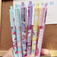 Sanrio Gel Pen 12Pcs Kawaii Hello Kitty Fresa Cinnamoroll Kuromi Melody Estación De Trabajo Estudiantes Bolígrafo 0.5 Negro Exam Pen - details 0