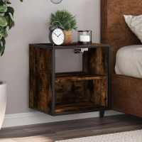 vidaXL Mesita de noche de pared negra 40x31x39,5 cm en color Negro/Roble Sonoma/Marrón roble y más | estructura resistente ideal para salón dormitorio o estudio - details 4
