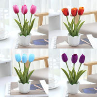 Bonsái Artificial De Tulipán Con Maceta Decoración Para Oficina Hogar Balcón Regalo De Boda Fiesta Adorno Externo Interior - details 2