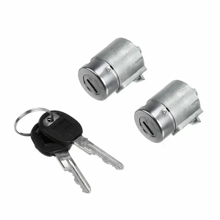 2 Pcs Cilindros De Bloqueo De Puerta Para Coche Con Llaves Negras Para Chevrolet GMC C1500 C2500 C3500 K1500 K2500 K3500 Yukon Piezas Exteriores 9591963 - 1