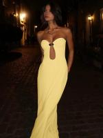 Vestido Bodycon Elegante Lygens Sin Espalda De Mujer Para Noche Playa Fiesta Verano 2025 Moda Hollow out Slim Fit Longitud Pierna - details 25