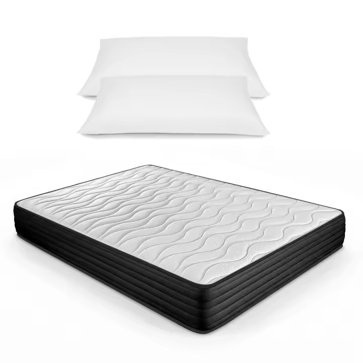 Duérmete Online - Colchón Viscoelástico - REGALO ALMOHADAS - Viscoblack  - Blanco/Negro - Reversible -Transpirable - Altura 20cm  - Alta Gama - 1