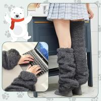 Calcetines Largos De Muñeca Para Mujer Invierno Interior Dormir Fluffy Calcetines Calientes De Pierna Teddy Bear Plush Grueso - details 5