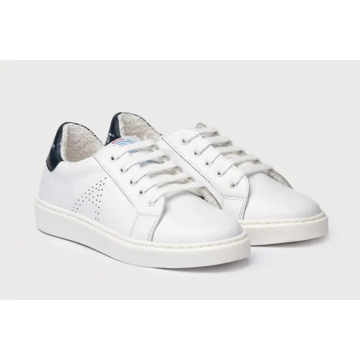 Angelitos Mº910 Blanco-Marino Deportivos Originales Napa Soft Cordones - 1