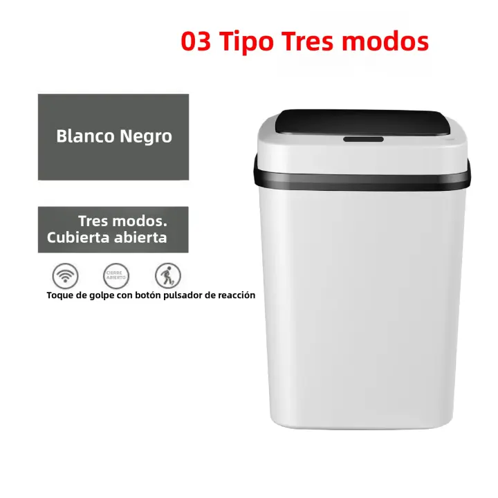 Bandeja De Basura Inteligente Para Cocina Reciclaje USB Cargado Sensor Automático Contenedor Eléctrico Impermeable Para Baño - 1