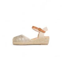 HLUNA - Sandalias de Cuña Oro y Plata tobilleras con la puntera cerrada detalle de brillos - Plantilla acolchada Cómodas - rl2021 - details 3