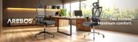 AREBOS Silla de oficina ergonómica silla escritorio con reposacabezas ajustable - details 5