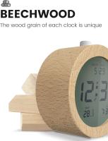 Reloj despertador de Madera with LCD retroiluminación, De Temp Pantalla, función de Repetición - details 1