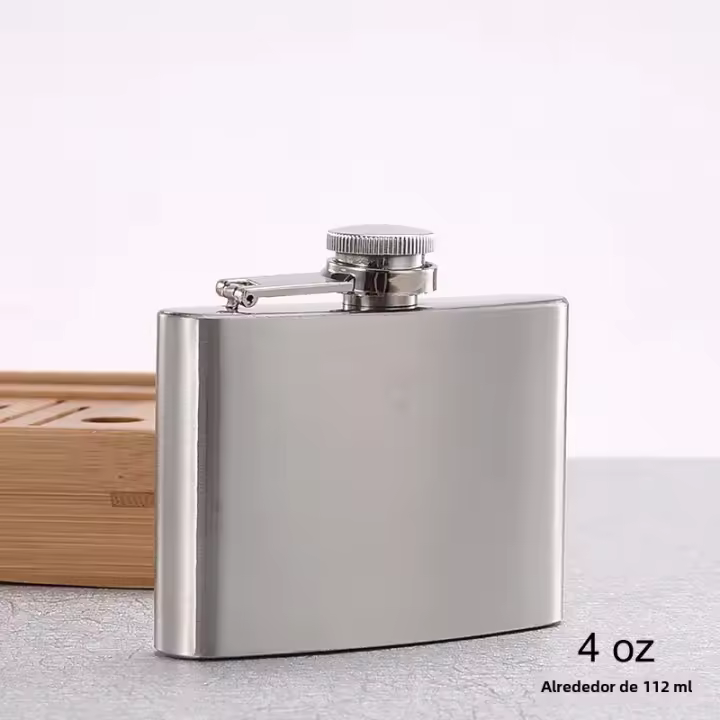Botella De Mano De Acero Inoxidable 1-10oz Para Hombres Contenedor De Alcohol Portátil Botella De Vino Con Tapa De Tornillo - 1