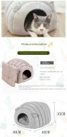 Cama De Gato Y Perro Caliente Y Cómoda Nest De Otoño E Invierno Decoración Para El Hogar Semi-Abierta Alta Belleza Nido De Mascota - details 2