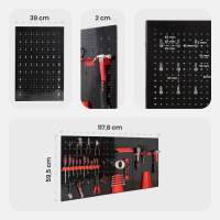 AREBOS Pared Herramientas Pared Perforada Pared Taller Pared Metálica 17 Piezas - details 5