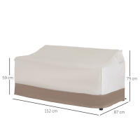 Outsunny Funda Protectora para Banco 2-3 Plaza Cubierta de Muebles Impermeable Exterior Jardín Protección contra Lluvia y Sol 152x87x59/79cm 600D Tela Oxford - details 2