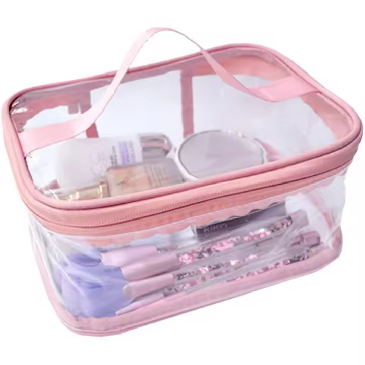 Bolsa de artículos de tocador, bolsa de cosméticos, bolsa transparente, portátil, impermeable, transparente, para viajes, gran almacenamiento - 1