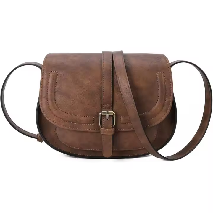 Bolso bandolera Pequeño para Mujer, type cartera or Bandolera, vintage Estilo, de Piel Vegana (color marrón Café) - 1