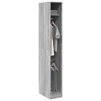 vidaXL Armario de madera de ingeniería 30x50x200 cm en color Gris sonoma/Negro/Gris hormigón y más | almacenamiento funcional diseño moderno para baño dormitorio sala - details 0