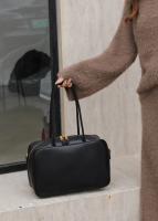Bolso De Hombro Para Mujer En Cuero Genuino Split Tamaño Grande Color Marrón Y Negro Estilo De Lujo Y Moda Bolso Cruzado - details 21