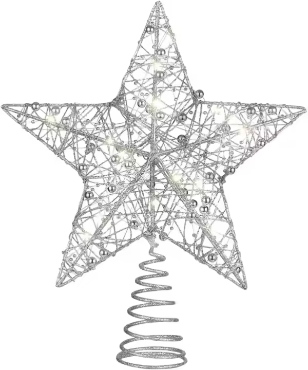 Estrella LED Para Árbol De Navidad Toppers Operada Por Batería Decoración De Fiesta En Sala Luz De Año Nuevo - 1