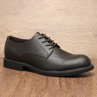 Zapatos Derbys Para Hombre De Cuero Genuino Ultraligeros Y Cómodos Moda Casual Negro Talla True Fit Material De Suela De Goma - details 3