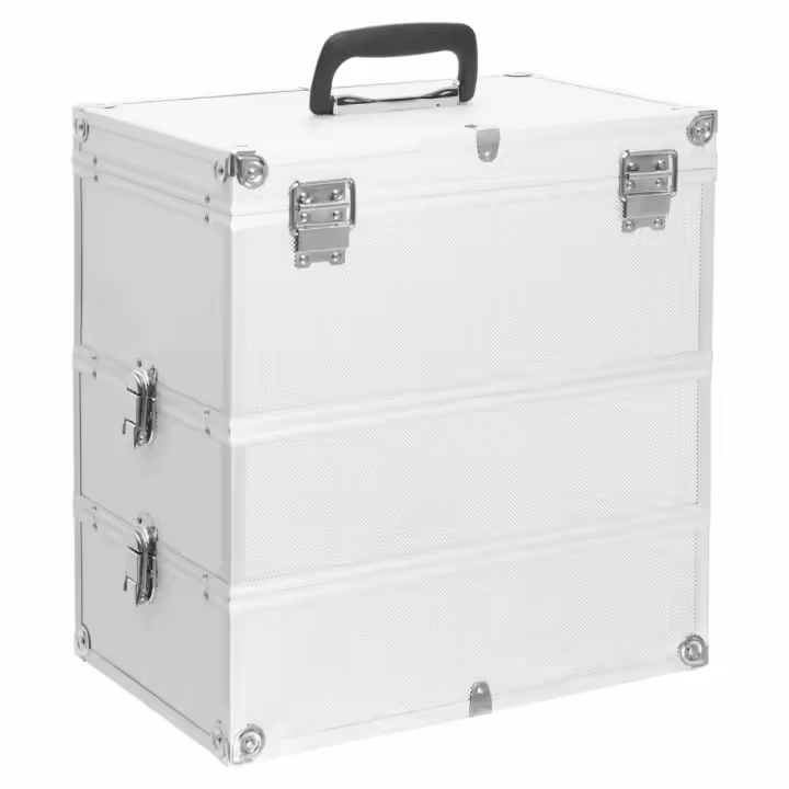 vidaXL Maletín de Maquillaje de Aluminio 37x24x40 cm Estuche Cosméticos Color Negro,  Plateado,  Rosa y mas - 1