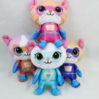 Juego De 4 Peluches De Gatos Super Kitties Anime Muñecos De Peluche Suaves Cristal Azul Verde Amarillo Juguetes Para Niños - details 9