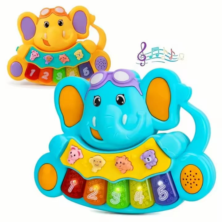 Teclado De Piano Educativo Para Bebés Juguete Musical De Elefante Para Niñas De 18 Meses Aprendizaje Temprano Instrumento Musical De Plástico - 1