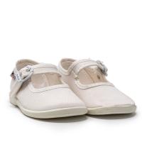 Zapatillas de lona niña VULLADI 1210-051 MERCEDITAS LISA, PIQUE BLANCO 4173 XLV - details 0