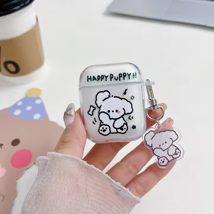 Funda Protectora Para AirPods 1/2/3/Pro Con Patrón De Perro Lindo Funda De Orejas Para Auriculares Accesorio De Cabeza Funda De Estuche - 1
