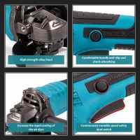 Amoladora angular eléctrica inalámbrica sin escobillas de 125 mm 1000W 21 V Con 2 baterías de litio recargables de 1300mah 3 velocidades para batería Makita de 18 V - details 2