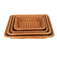 Cesta De Almacenamiento De Rattan Tejida a Mano Rectangular Tenedor De Paja Para Picnic Cesta De Pan Comida Fruta Pasteles Plato Caja De Sundries Organizador De Cocina - details 9