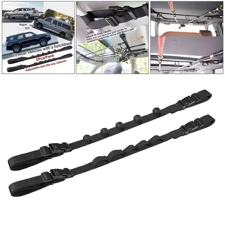 2 piezas de vehículos de pesca Rod Holder Cars SUV Van Fishing Pole 5 Slot Rod Saver - 1