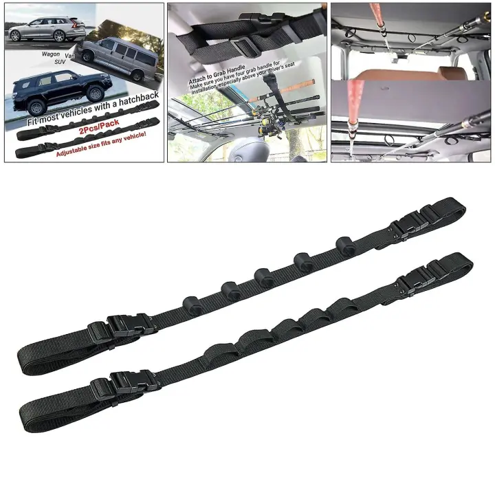 2 piezas de vehículos de pesca Rod Holder Cars SUV Van Fishing Pole 5 Slot Rod Saver - 1