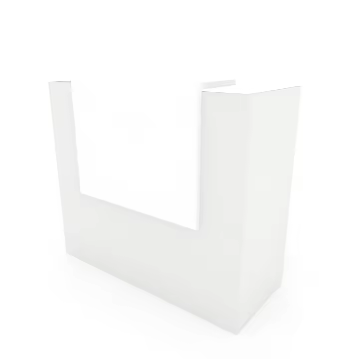 OFICIT Mostrador recepción Basic Colors de 120 cm de ancho con sobremostrador en color White. - 1