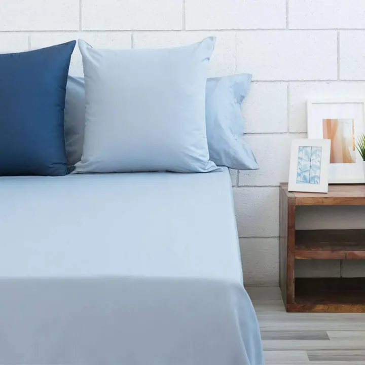 TEXTURA Sábana algodón percal Best 2 color azulDisponible en: cama 80-90cm/cama 135-140cm/cama 150-160cm/cama 180-200cm - 1