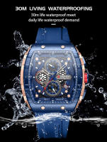 Reloj De Pulsera Curren 8442 Para Hombre Estilo Business Y Casual Cronógrafo De 6 Manos Reloj De Cuarzo Lujo Y Moda Resistente Al Agua Material De Correa Silicona Y Caja De Aleación Dial De Cristal De Zafiro - details 7
