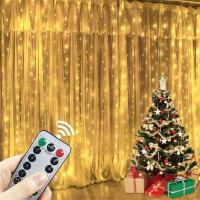 Luces De Cortina USB Con Control Remoto Modos De Iluminación 8 Decoración De Navidad Boda Fiesta Dormitorio Cuerda De Luces Navidad - details 0