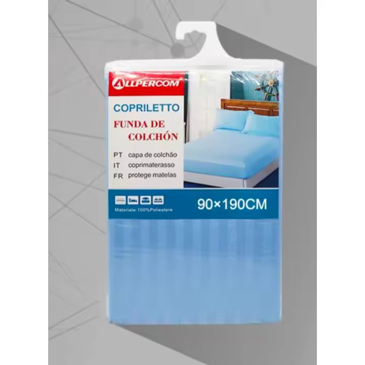 Protector Colchón, Funda Colchón, Protector de Colchón, Ropa de Cama, Raya, Esquina Elástica, Transpirable, Antiácaros, Hipoalergénico,Lavable, para Cama 90-105-135-150 x190 cm - 1