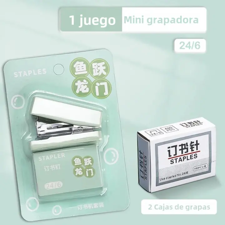 Mini Multifuncional Clavadora Con 1000 Clavos Para Estudiantes Para Fijar Papel De Exámenes Suministros De Oficina Y Escuela Material Metálico Tamaño Mini - 1